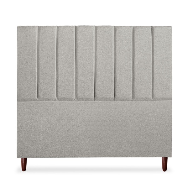 Cabeceira Estofada Cama Box Casal Carla 140cm Linho Cinza Cla