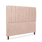 Cabeceira Estofada Cama Box Casal Carla 140cm Linho Rosê