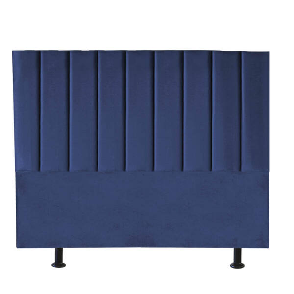 Cabeceira Estofada Cama Box Casal Carla 140cm Suede Azul