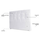 Cabeceira Estofada Cama Box Casal Fiorella 140cm Corino Branc
