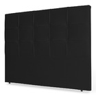 Cabeceira Estofada Cama Box Casal Fiorella 140cm Corino Preto