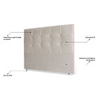 Cabeceira Estofada Cama Box Casal Fiorella 140cm Suede Marfim