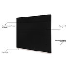 Cabeceira Estofada Cama Box Casal King Mia 195cm Suede Preto