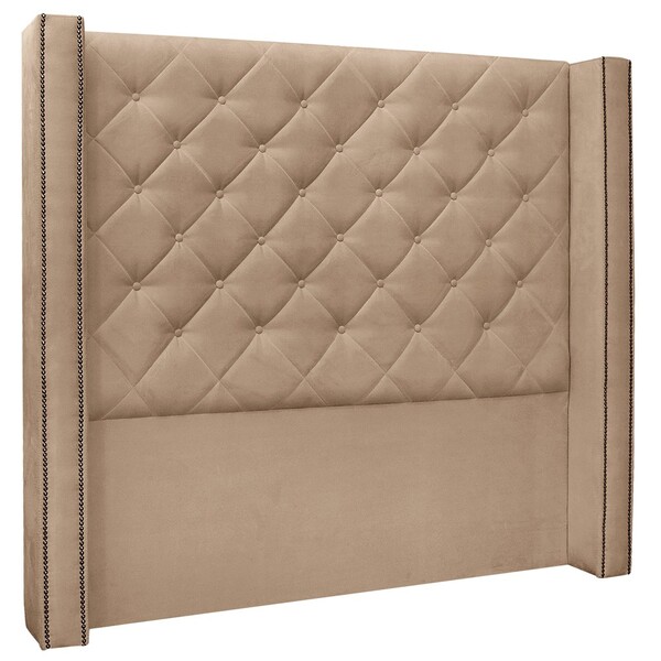 Cabeceira Estofada Cama Box Casal King Size Alteza 195cm Sued