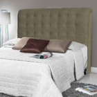 Cabeceira Estofada Cama Box Casal Louise 140cm Suede Bege Esc