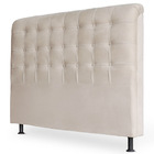 Cabeceira Estofada Cama Box Casal Louise 140cm Suede Marfim -