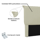 Cabeceira Estofada Cama Box Casal Veneza 140cm Corano Bege -