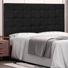 Cabeceira Estofada Cama Box Casal Verona 140cm Corano Preto -