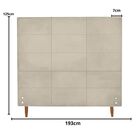 Cabeceira Estofada Cama Box King 193 Cm Raissa Suede Bege