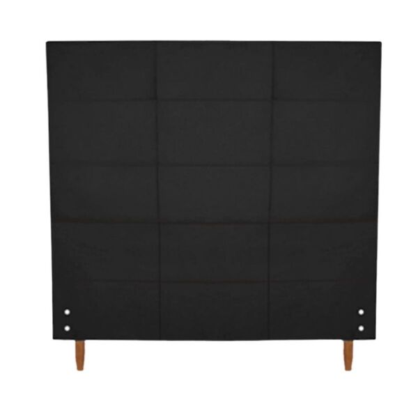 Cabeceira Estofada Cama Box King 193 Cm Raissa Suede Preto
