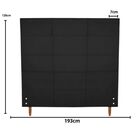 Cabeceira Estofada Cama Box King 193 Cm Raissa Suede Preto