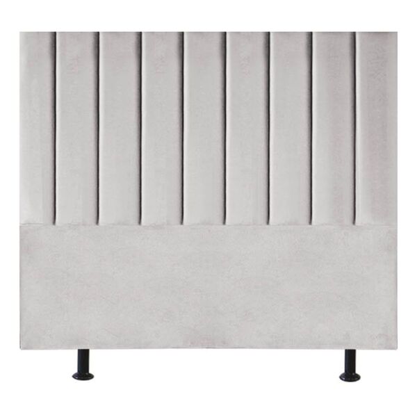 Cabeceira Estofada Cama Box King 195 Cm Alice Linho Cinza Cla