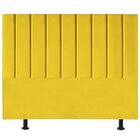 Cabeceira Estofada Cama Box King 195 Cm Alice Suede Amarelo