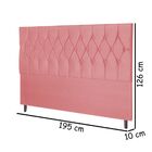 Cabeceira Estofada Cama Box King 195 Cm Allana Suede Rosa