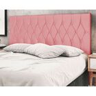 Cabeceira Estofada Cama Box King 195 Cm Allana Suede Rosa