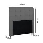 Cabeceira Estofada Cama Box King 195 Cm Ariadne Suede Cinza