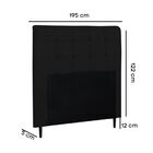 Cabeceira Estofada Cama Box King 195 Cm Ariadne Suede Preto