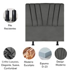 Cabeceira Estofada Cama Box King 195 Cm Ariel Linho Cinza