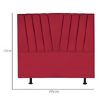 Cabeceira Estofada Cama Box King 195 Cm Ariel Suede Vermelho