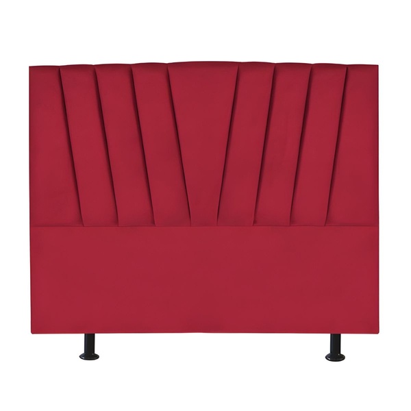 Cabeceira Estofada Cama Box King 195 Cm Ariel Suede Vermelho