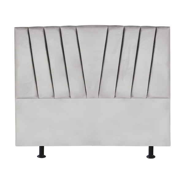 Cabeceira Estofada Cama Box King 195 Cm Ariel Veludo Cinza Cl