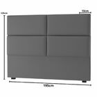 Cabeceira Estofada Cama Box King 195 Cm Bia A01 Suede Cinza