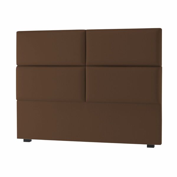Cabeceira Estofada Cama Box King 195 Cm Bia A01 Suede Marrom