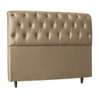 Cabeceira Estofada Cama Box King 195 Cm Bianca Linho Bege Esc