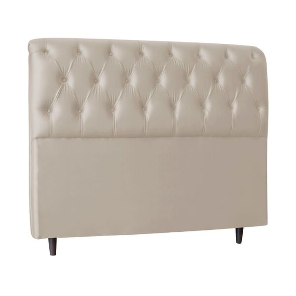 Cabeceira Estofada Cama Box King 195 Cm Bianca Veludo Bege