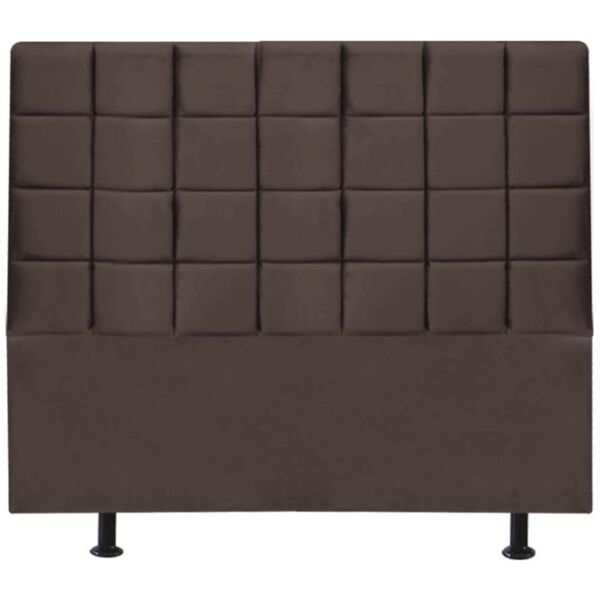Cabeceira Estofada Cama Box King 195 Cm Clara Corino Marrom