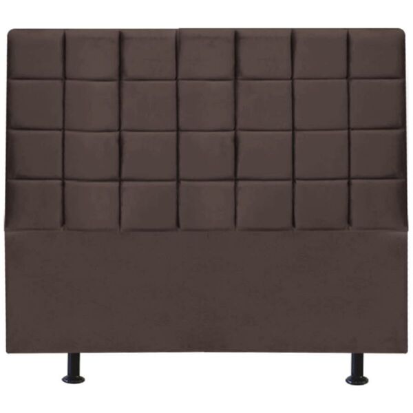 Cabeceira Estofada Cama Box King 195 Cm Clara Linho Marrom