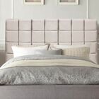 Cabeceira Estofada Cama Box King 195 Cm Clara Veludo Bege