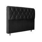 Cabeceira Estofada Cama Box King 195 Cm Diana Corino Preto