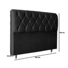 Cabeceira Estofada Cama Box King 195 Cm Diana Corino Preto