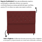Cabeceira Estofada Cama Box King 195 Cm Geovana Suede Bordô