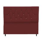 Cabeceira Estofada Cama Box King 195 Cm Geovana Suede Bordô