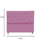 Cabeceira Estofada Cama Box King 195 Cm Geovana Suede Rosa