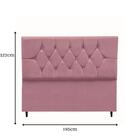 Cabeceira Estofada Cama Box King 195 Cm Geovana Suede Rose