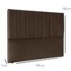 Cabeceira Estofada Cama Box King 195 Cm Greta Corino Marrom
