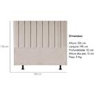 Cabeceira Estofada Cama Box King 195 Cm Laura Suede Bege