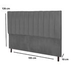 Cabeceira Estofada Cama Box King 195 Cm Leblon Suede Cinza