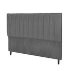 Cabeceira Estofada Cama Box King 195 Cm Leblon Suede Cinza