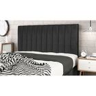 Cabeceira Estofada Cama Box King 195 Cm Leblon Suede Preto