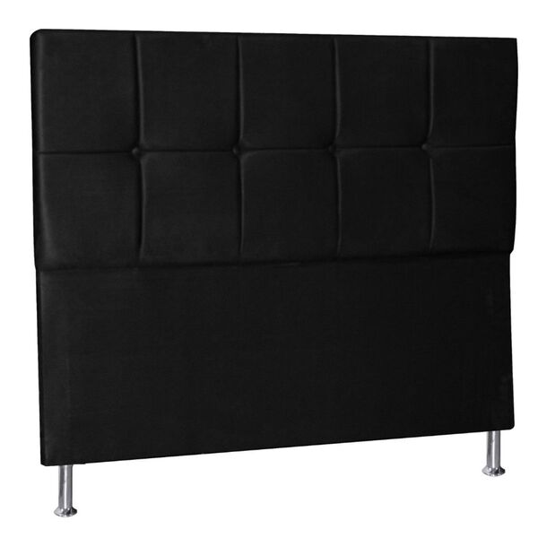 Cabeceira Estofada Cama Box King 195 Cm Lisboa Suede Preto
