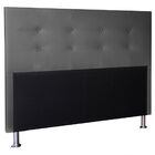 Cabeceira Estofada Cama Box King 195 Cm Londres Corino Cinza