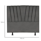Cabeceira Estofada Cama Box King 195 Cm Louise Corino Cinza