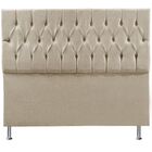 Cabeceira Estofada Cama Box King 195 Cm Madri Suede Bege