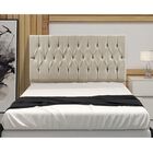 Cabeceira Estofada Cama Box King 195 Cm Madri Suede Bege
