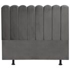 Cabeceira Estofada Cama Box King 195 Cm Maitê Linho Cinza