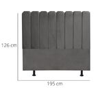 Cabeceira Estofada Cama Box King 195 Cm Maitê Linho Cinza
